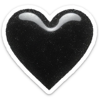 Sparkly black heart sticker