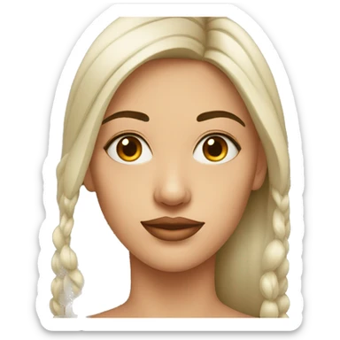 a woman's face with one eyebrow higher and the other lower sticker