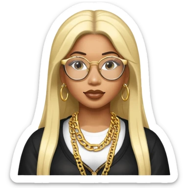 Rapper Nicki Minaj wear glasses sticker