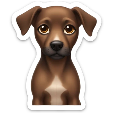 little dog pincher with black skin color and some brown hair sticker