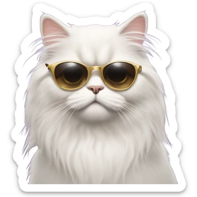 Persian cat with star sunglasses sticker