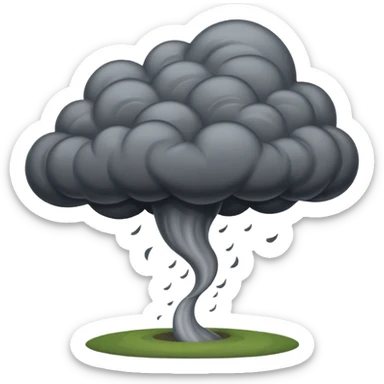 A thick dark funnel cloud sweeping across open plains. sticker