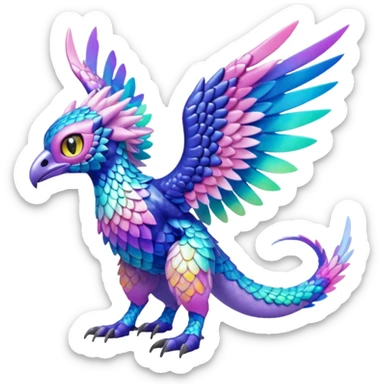 colorful Fakémon-Digimon-Fionbri-Trico-creature (full body) sticker