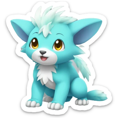 Cute cool shiny colorful animal hybrid Fakemon full body sticker