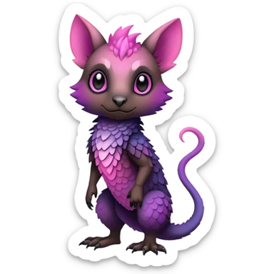 Cool Edgy Black-pink-purple-gradient Trico-animal-creature full body sticker