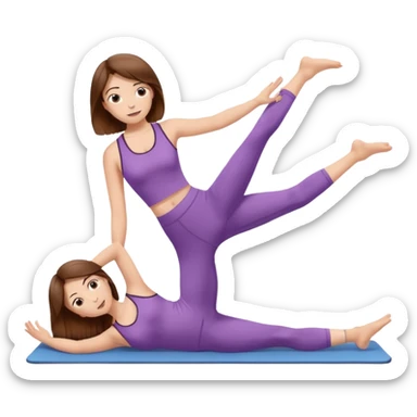 Pilates teaser, girl brown hair sticker