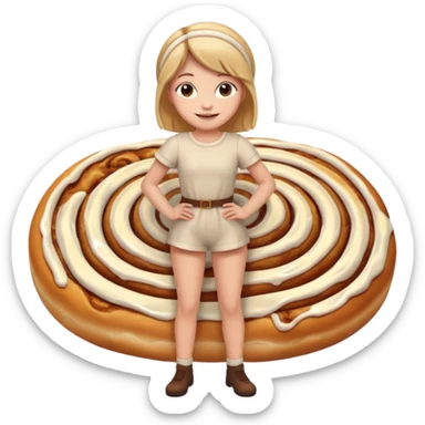 A girl full body. When a cinnamon roll outfit. sticker