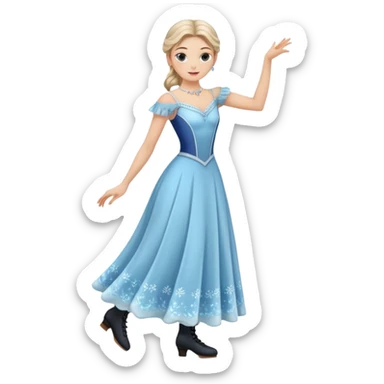 Victorian ice skater in a long dress sticker