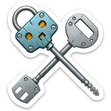 Generate me a lockpick key minecraft theme sticker