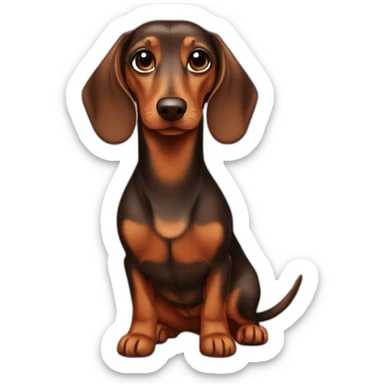 Cute Lady brown Dachshund dress sticker