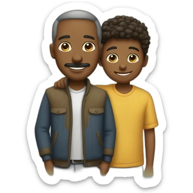 papa e hijo abrazado sticker