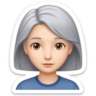 girl have gray hair  sticker