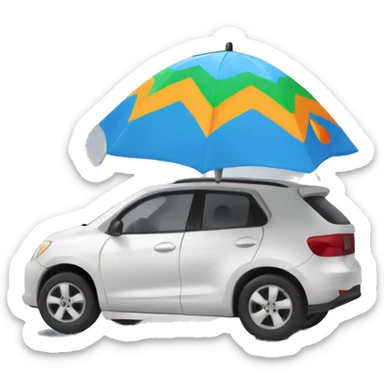 Quiero un carro que tenga en eltecho una carpa de campaña  sticker