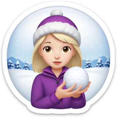 young girl with snowball











 sticker