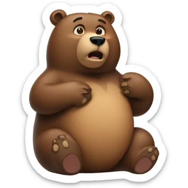 bear has a belly ache sticker