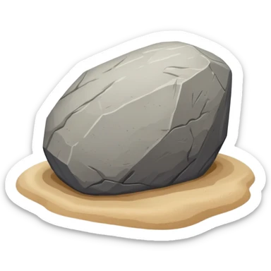 generate realistic detailed big stone on sand sticker