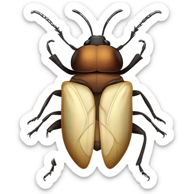 beetle with open wings sticker