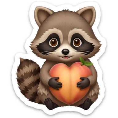 Raccoon in a peach 🦝🍑  sticker