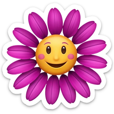 a flower with a personality sticker
