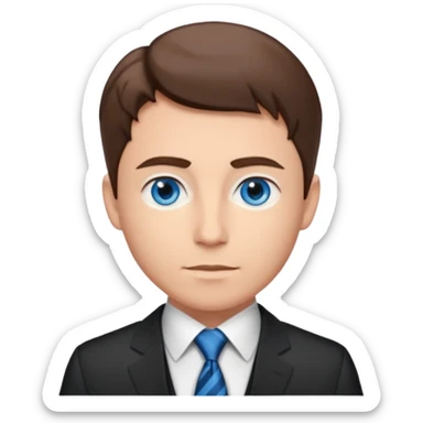 Man lawyer with blue eyes and short brown hair  sticker