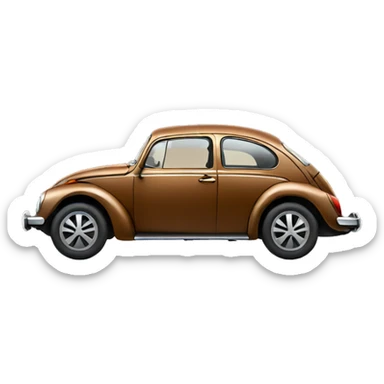 Brown Volkswagen Beetle car sticker