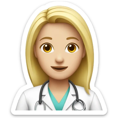 Blonde female veterinarian  sticker