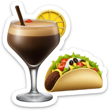 Espresso martini with a taco sticker
