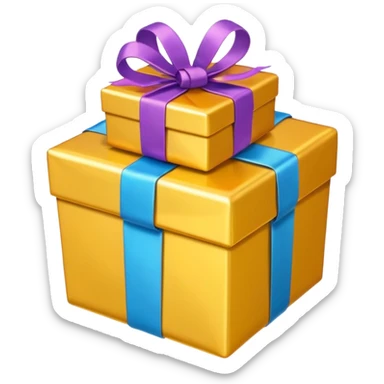 Golden heart with gifts sticker