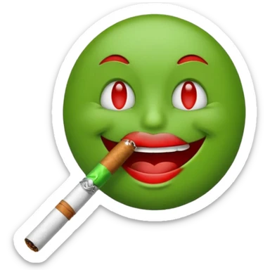Emoji smoking a blunt sticker