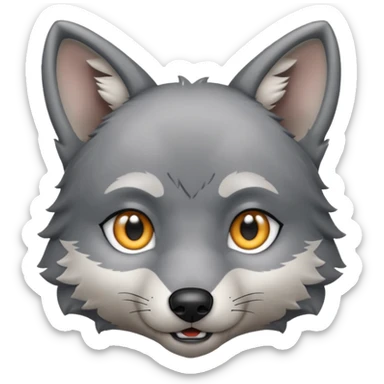 Wolf pup with soft fur and alert ears. sticker