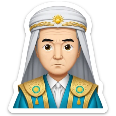 portrait of kazakhstan judge photorealistic sticker