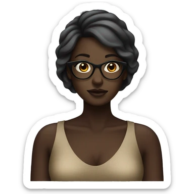 stylish dark-skinned female portrait sticker