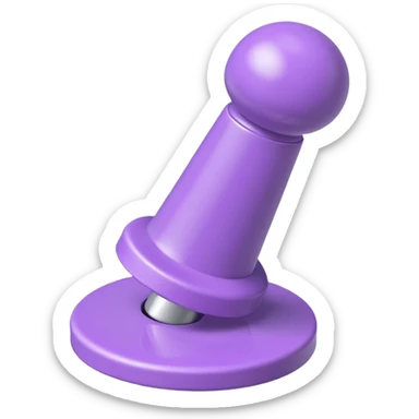 a classic push pin in 3D lilac style sticker