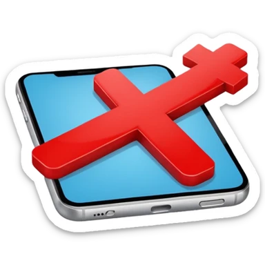 phone texting red X symbol sticker