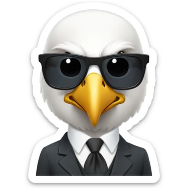 Bald eagle in suit and sunglasses sticker