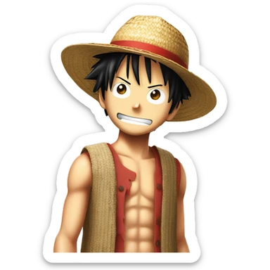 a luffy straw hat sticker