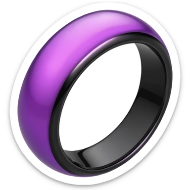 Black ring with purple alloy shine sticker