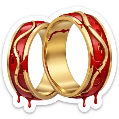 2 bloody wedding rings sticker