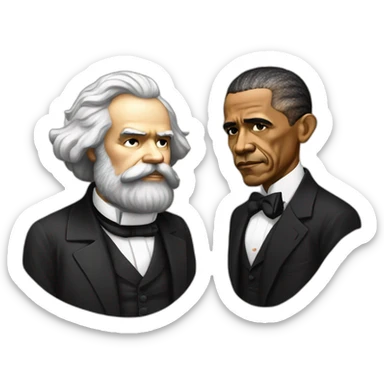 karl marx and barack obama sticker