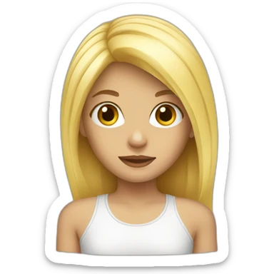 blond girl sticker