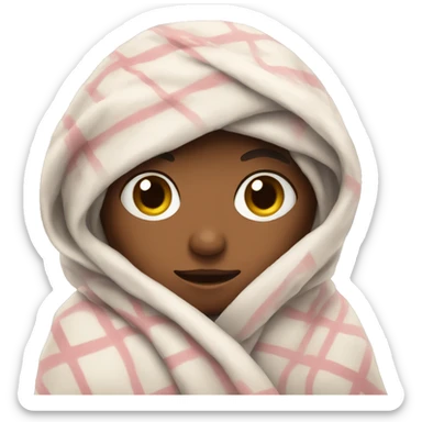 Girl wrapped in blanket  sticker