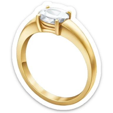 gold ring with an oval cut diamond sticker