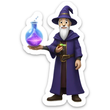 Wizard with potion sticker