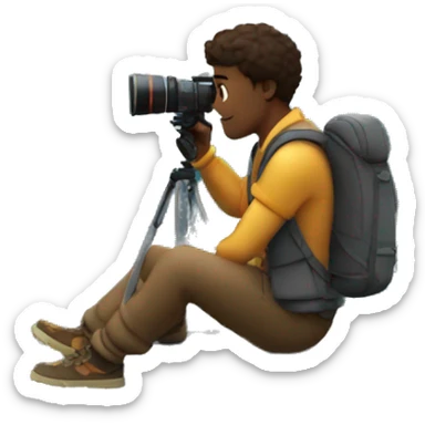 Him doing content creation like cinematography in mountains area  sticker