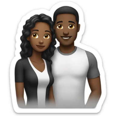 Black and White Couple sticker