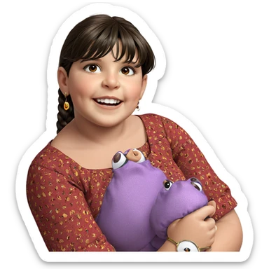 realistic girl wearing earrings sticker