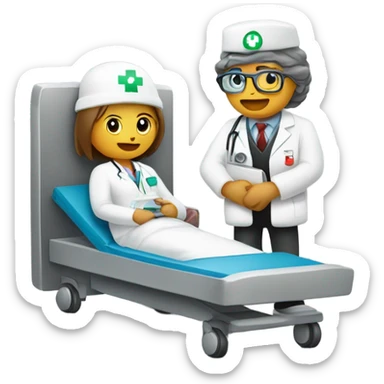 MÉDICA CON AMBO Y COFIA DE PIES sticker