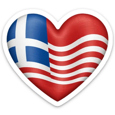 Greek flag heart sticker