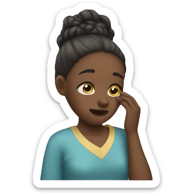 Girl wiping tears sticker