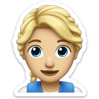 Una chica con un teléfono móvil de color azul sticker